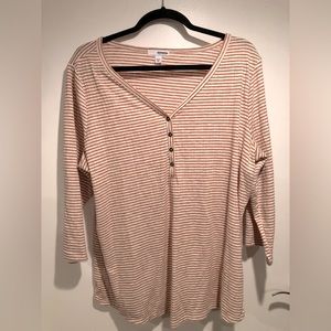 Sonoma Striped Henley 3/4 Sleeve Shirt